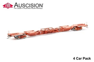 Auscision (AFV-4) Victorian TVF Flexi-Van Wagon, VR Red (1964-1966) - 4 Car Pack - Picture 1 of 1