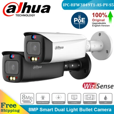 Dahua IPC-HFW3849T1-AS-PV-S5 4K 8MP WizSense TiOC SMD PoE IP Camera 2-Way Talk - Image 1 of 4