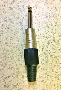 1 X 6.35mm 1/4 inch PRO METAL Mono straight Jack Plug & Strain Relief GOLD Tip - Picture 1 of 4