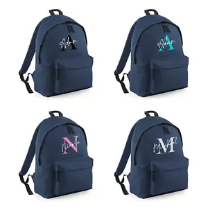 Personalised School Backpack Bag Kids Any Name Text Girls Boys Rucksack PE Kit - Picture 1 of 36