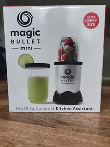 Magic Bullet Mini NIB Compact Personal Blender Silver Black New Open Box - Picture 1 of 4