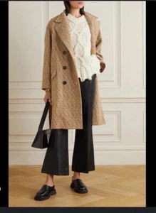Isabel Marant Cilika Double-Breasted Oversized Brown Camel Wool-Blend Coat 38 M - Picture 1 of 6