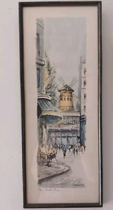 Litografía impresa vintage Paris MOULIN ROUGE firmada C. Ducollet francia - Imagen 1 de 2