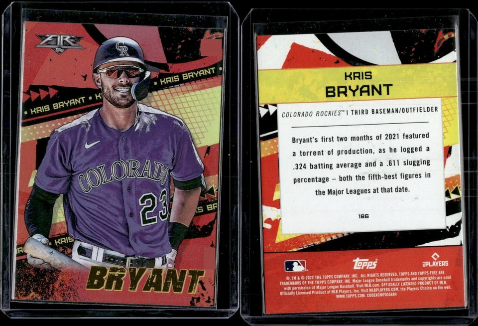 2022 Topps Fire #186 Kris Bryant - Image 1 of 1