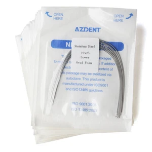 Cables de arco de ortodoncia dental AZDENT de acero inoxidable forma ovalada rectangular para soporte - Imagen 1 de 22