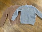 Boys 3T Set Of 2, Brown And Grey Sweaters, Wonder Nation, 1/4 Zip, NWT!