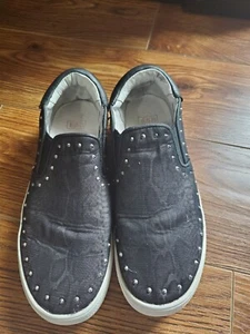 Mädchen/Jungen ASH JETTY schwarze Nieten Leder Slipper Sneaker Gr. 34  - Bild 1 von 5