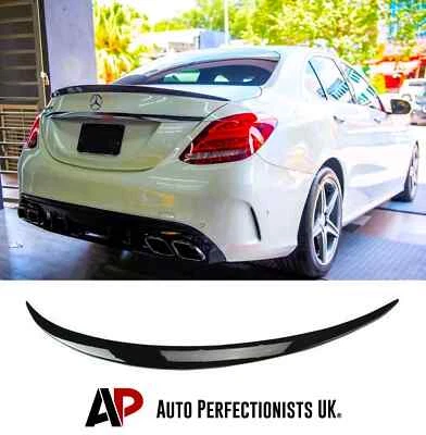 AUTO PERFECTIONISTS UK Mercedes C Class W205 Gloss Black Rear Boot Spoiler Lip Wing Body Kit 2014-2021