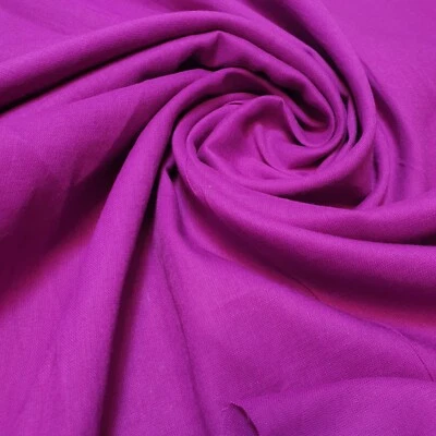 FUCSHIA 100% Cotton Lawn Fabric Craft Dress Costume Lining Drape Material 44" - Image 1 of 2