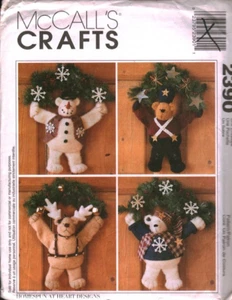 2390 Vintage McCalls Schnittmuster Wohndeko Stofftier Bär Hirsch Kranz Ornament - Bild 1 von 2