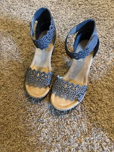 rieker  antistress gray heeled sandals for women size 37  - Picture 1 of 3