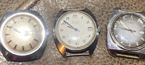 3x TESTINE OROLOGIO DA POLSO VINTAGE DA UOMO 1xCarica manuale & 2x Automatico - Foto 1 di 12