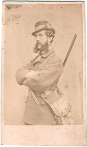Cdv.Suède.Sweden.Stockholm.Un Homme au fusil.Chasseur.Photo Albuminée Hof 1860. - Photo 1/2