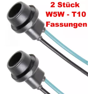 2x W5W T10 Gummi Sockel Glassockel Fassung Standlicht Parklicht Stecksockel T10G - Picture 1 of 4