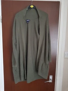 Mens Lands End Dark Green Open Cardigan Size L Cotton Material Worldwide Post! - Picture 1 of 7