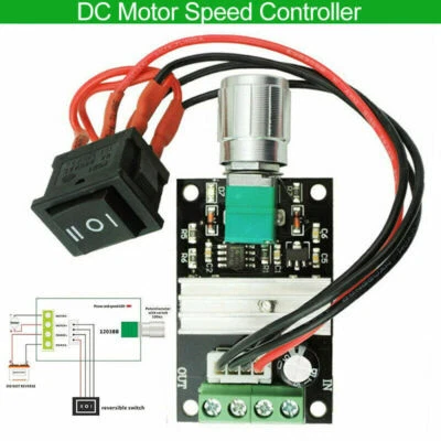 6V/12V/24V/28V 3A 80W DC Motor Speed Controller PWM Adjustable Reversible 1203BB - Image 1 of 4