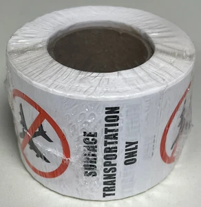 SOLO TRANSPORTE DE SUPERFICIE ORM-D DOT 2"" x 3"" pegatinas etiquetas de advertencia 300 rollo - Imagen 1 de 2