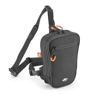 Kappa Motorcycle Motorbike 2 Litre Leg Bag Black Adjustable Straps - ST111 - Picture 1 of 2
