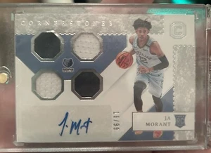 2019 Panini Chronicles Ja Morant Cornerstones Rookie Quad Patch - Picture 1 of 2