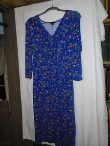 Lands End Women’s medium  10/12 blue   Midi Jersey Knit Casual Summer Dress - Picture 1 of 7