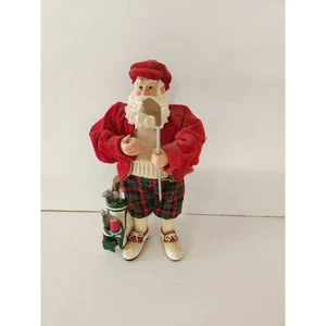 Golfing Christmas Santa Claus Figurine - Picture 1 of 3