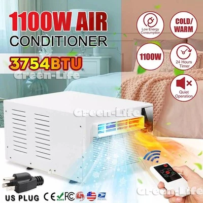 1100W 3754 BTU Window Desk Air Conditioner Cooler Heater Cooling Heating Remote - Image 1 of 4