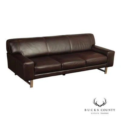 Chateau d’ Ax Brown Italian Leather Sofa - Image 1 of 4