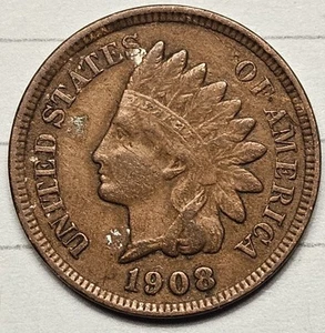 1908 Indian Head Cent - Beautiful Brown Coin - Sharp Details (A) - Picture 1 of 2