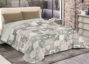 Trapunta Piumone Invernale Matrimoniale Singola Piazza Mezza CUORI SHABBY - Imagen 1 de 12