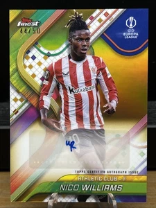 Nico Williams 2024-25 Topps Finest UEFA #BR-NW TRUE GOLD refractor auto 44/50 - Picture 1 of 23