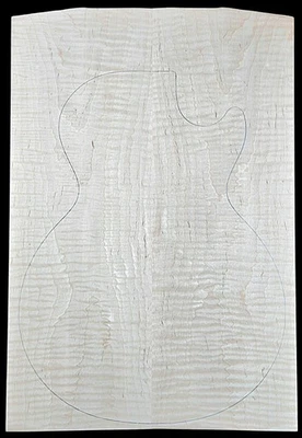 Figured 4a curly maple droptop glued guitar top - Image 1 of 4