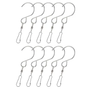 10Pcs Bearing Hooks Stainless Steel Rotating Hanger for Hanging Wind Chimes New - Picture 1 of 12