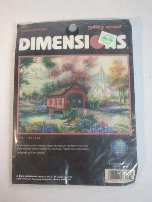 Vintage 2000 Dimensions Crewel Embroidery Kit 6222 Cobblestone Bridge NIP - Image 1 of 4