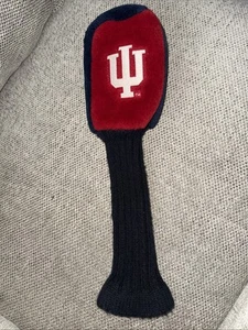 Vintage IU No. 1 Golf Club Cover Indiana University Red Dark Navy Plush Knit - Picture 1 of 6