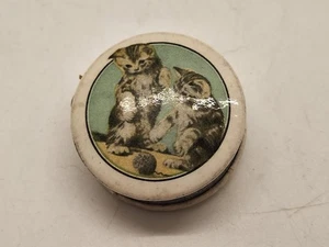 Vintage Antique Sewing Measuring Tape Small Round w/Kittens Playing w/Yarn-USA - Picture 1 of 9