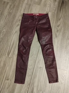 Burberry Brit Women's Waxed Oxblood Pants 27" Waist  - Picture 1 of 9