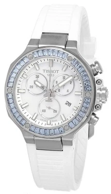 Tissot T-Race Chrono Quartz 38mm White Silicone Men's Watch T141.817.97.111.00 - image 1 of 4