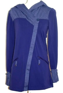Athleta Womens Jacket Size XS Purple Hooded Asymmetrical Full Zip - Picture 1 of 12