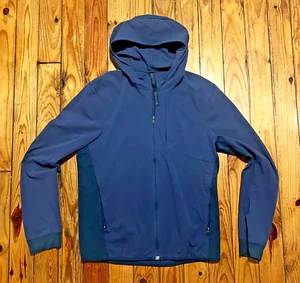 Lululemon Mens Hooded Full Zip Jacket Size Medium Blue Lightweight Athletic  - Picture 1 of 5