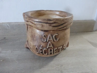 ancienne poubelle de table sac a dechets signé Bucari Grenoble deco vintage - Photo 1/4