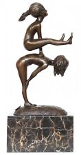 Escultura hija de bronce figura antiqued estatua 29cm