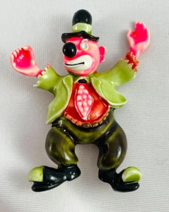 Vintage HAR Hobo Clown Series Enamel Pink Green Missing Eye - Picture 1 of 8