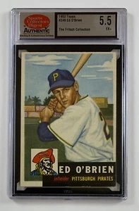 1953 Topps Baseball #249 Ed O'Brien SCD 5.5 EX + scheda classificata GC8-5249 - Foto 1 di 2
