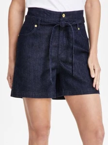 I.N.C. International Women's High-Rise Tied-Belt Denim Shorts Size 16 NWT - Picture 1 of 2