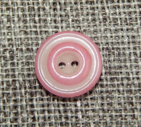 Antique Vtg China Button White & Pink ~Apx: 5/8"~#158-C Cover