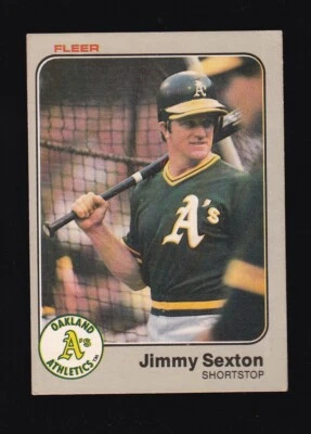 1983 Fleer Jimmy Sexton #533 Oakland Athletics - Image 1 of 2