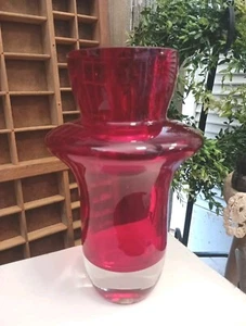 Jarrón Marquis By Waterford Glass "RUMBA" Rojo Firmado 10" ¡Excelente Estado! - Imagen 1 de 7
