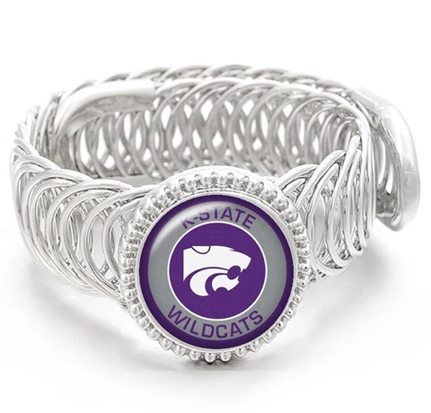 Kansas State University Mens Silver Adjustable Chain Bracelet Jewelry Gift D11 Cover