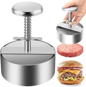 Stainless Steel Adjustable Hamburger Press & Patty Maker Non-Stick Professional - Picture 1 of 10