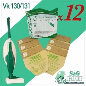 12 sacchetti Folletto VK 130 VK131 sacchi in carta naturale per Vorwerk - Imagen 1 de 2